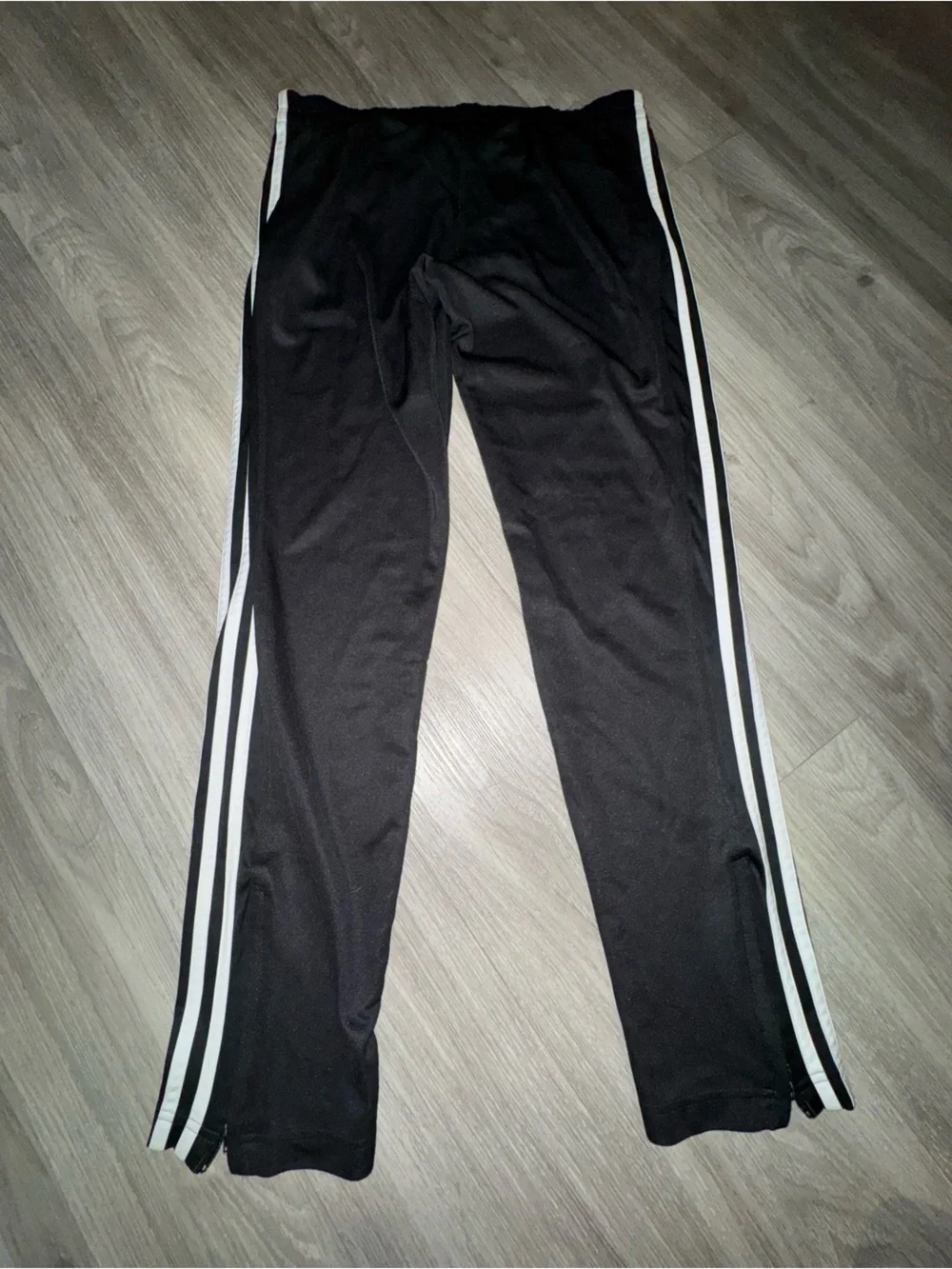 adidas Black Track Pants with White Side Stripes